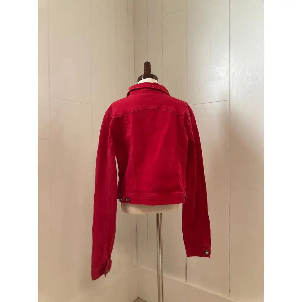 Cato Girls Red Denim Jacket, Size XL
